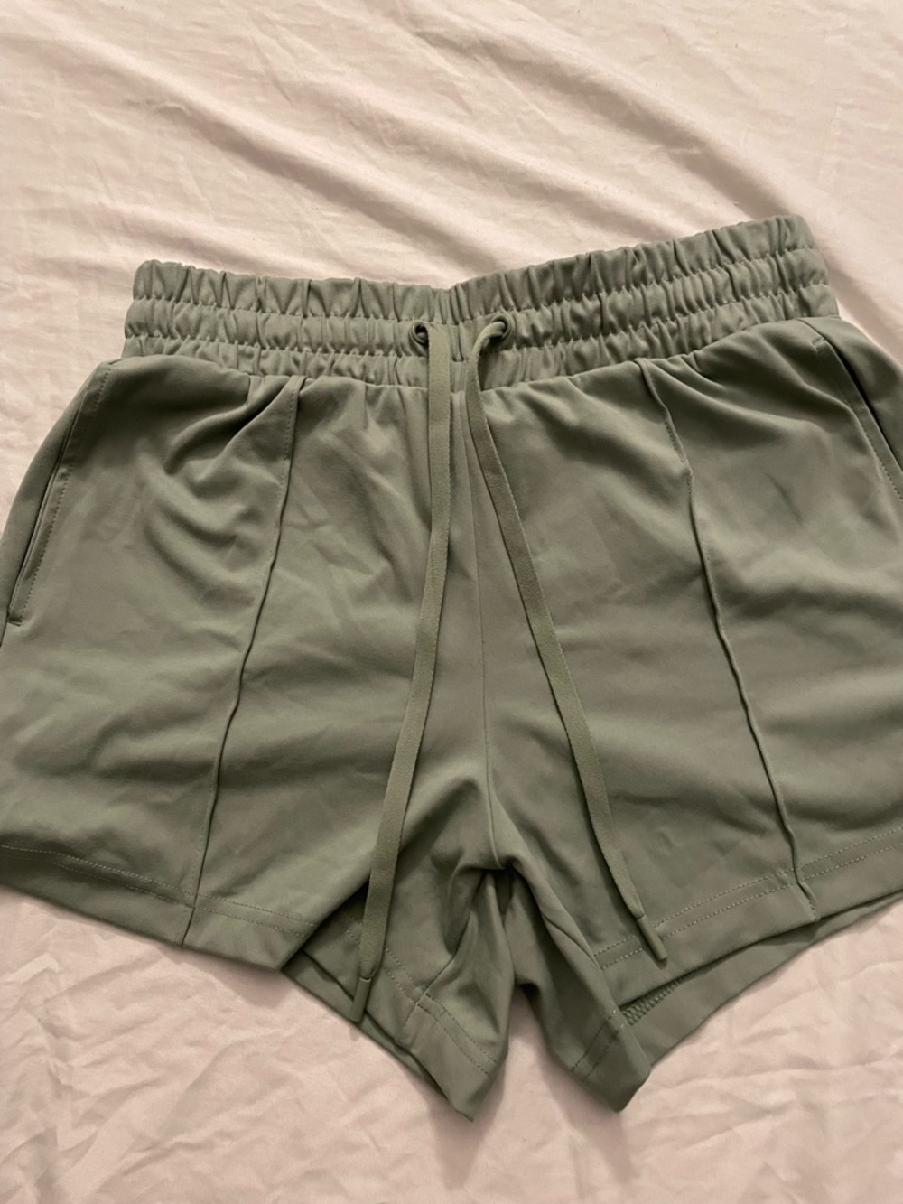Yogalicious Olive Green Drawstring Athletic Shorts